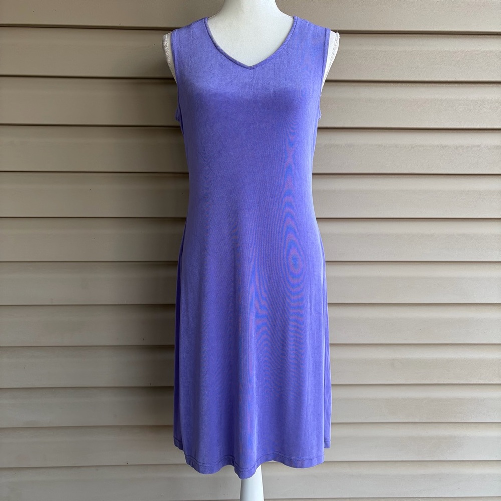 •Coldwater Creek• Sleeveless Slinky V-Neck Dress - Size Small
